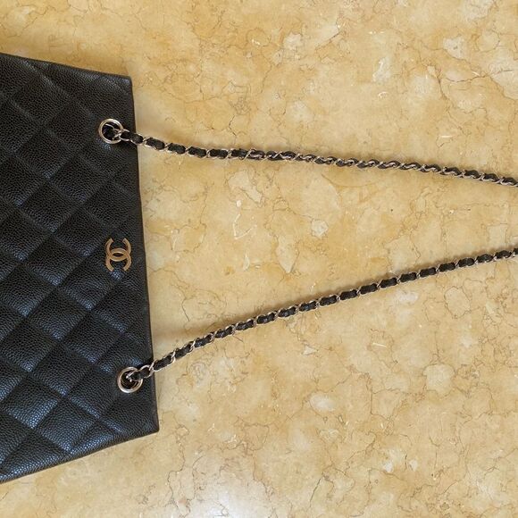 EUC Vintage CHANEL Black Bag with Silver Hardware - Picture 8 of 15